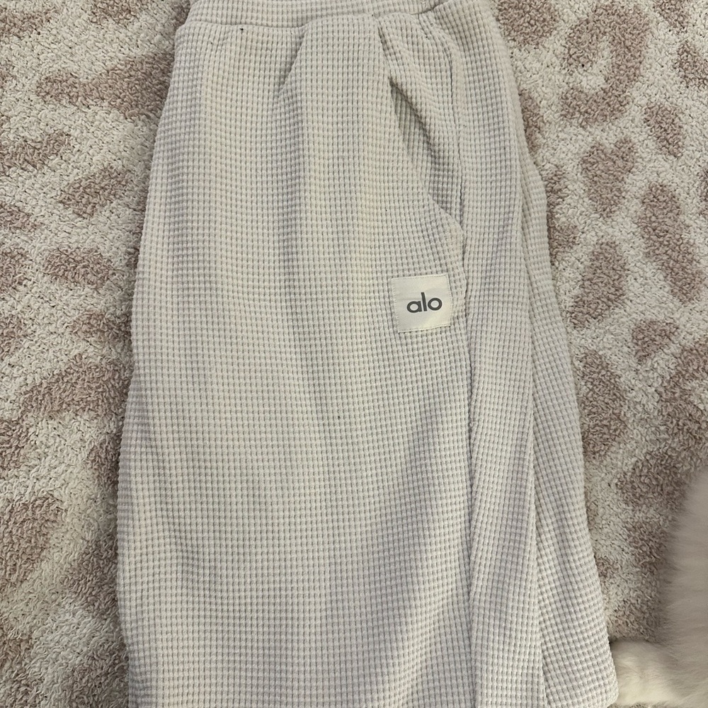 ALO Yoga Waffle Knit Cream Pants